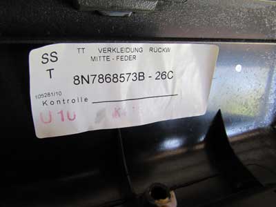 Audi TT MK1 8N Roadster Convertible Rear Center Trim Panel Cover and Storage Bin 8N7868573B26C4